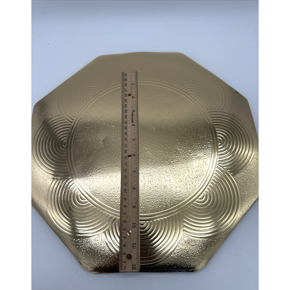 Gold Deco Placemats With Matching Coasters Vintage 1980's Set For 7 - Picture 2 of 5